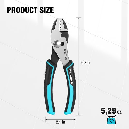 Image of DURATECH 6 Inch Slip Joint Pliers, Small Pliers with Comfortable TPR Handle (Pack of 2)