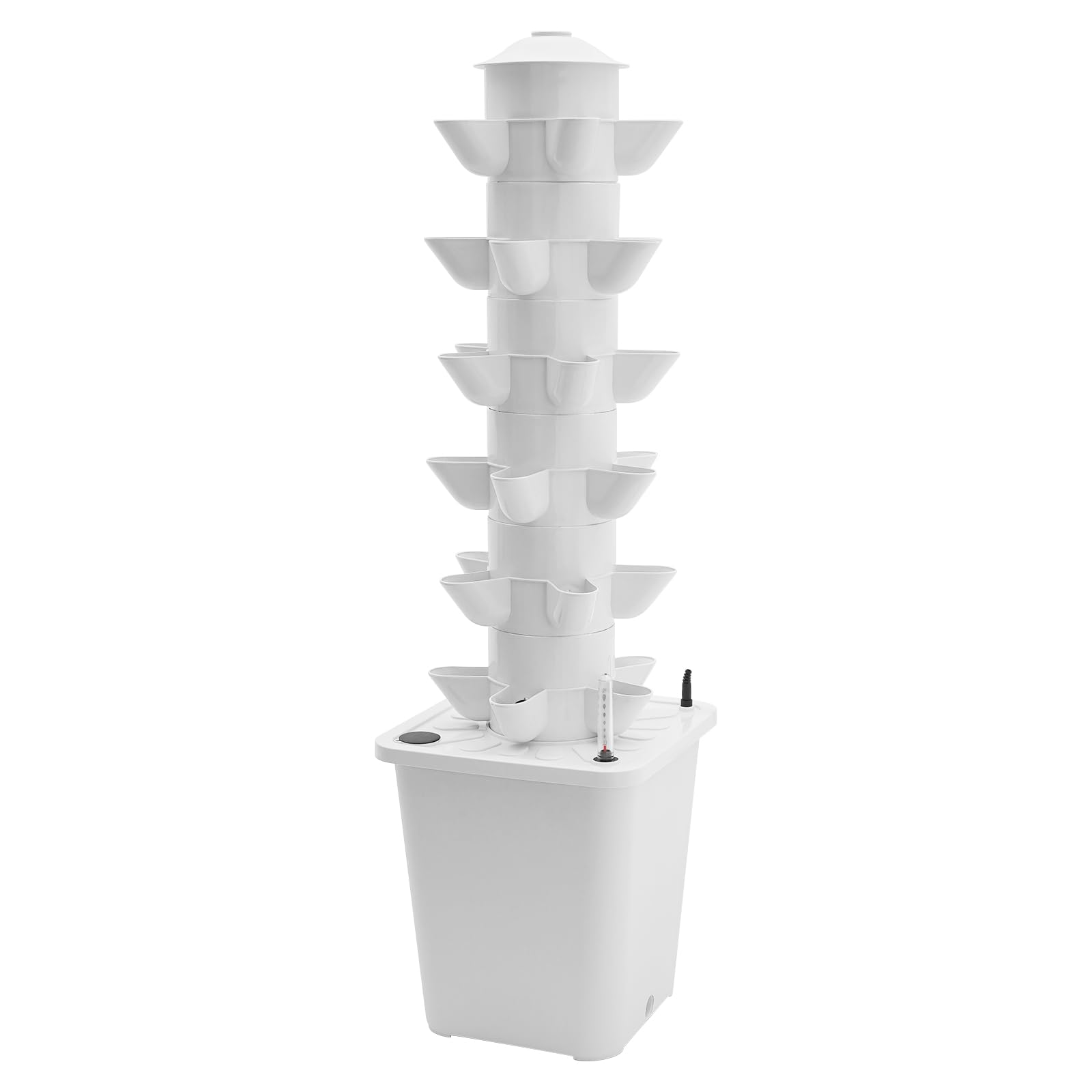 Kit Coltivazione Idroponica Verticale 6 Ripiani con 30 Siti di Impianto Pompa Serbatoio Acqua 10L, Sistema Idroponico per Piante Senza Suolo - Torre per Balcone Giardino Interno