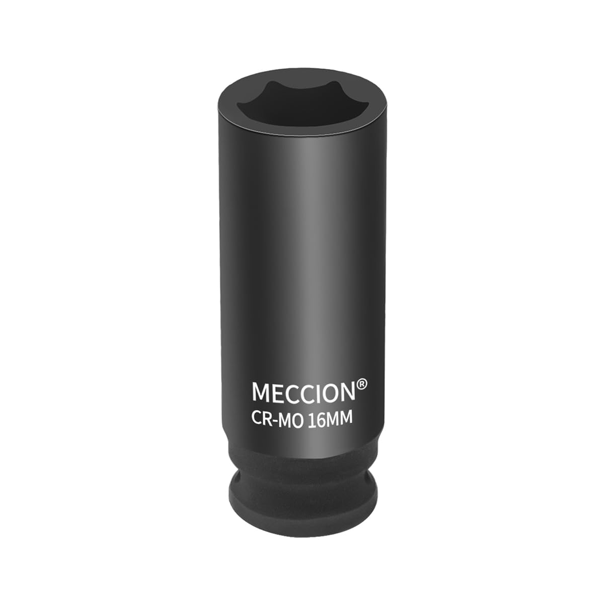 Meccion 3/8 Inch Drive Impact Socket 16mm Heavy Duty Cr-Mo 6 Point Deep Socket, 63mm Length