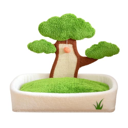 Emidor 松の猫の爪とぎボード、一体型、四季を通じて耐摩耗性、取り外し可能で水洗い可能、犬小屋、冬は暖かい、猫ベッドペット用品、ペットに適しています (松盆栽ペットベッド,チューバです)