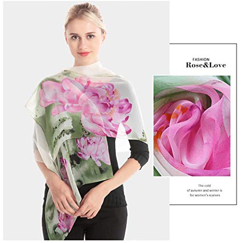 Acotavie Scarfs for Women Lightweight Print Floral Pattern Scarf Fashion Scarves Sunscreen Wraps Shawls4