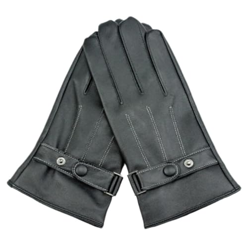 Guantes térmicos de hombre en color negro con forro de terciopelo grueso para el invierno
