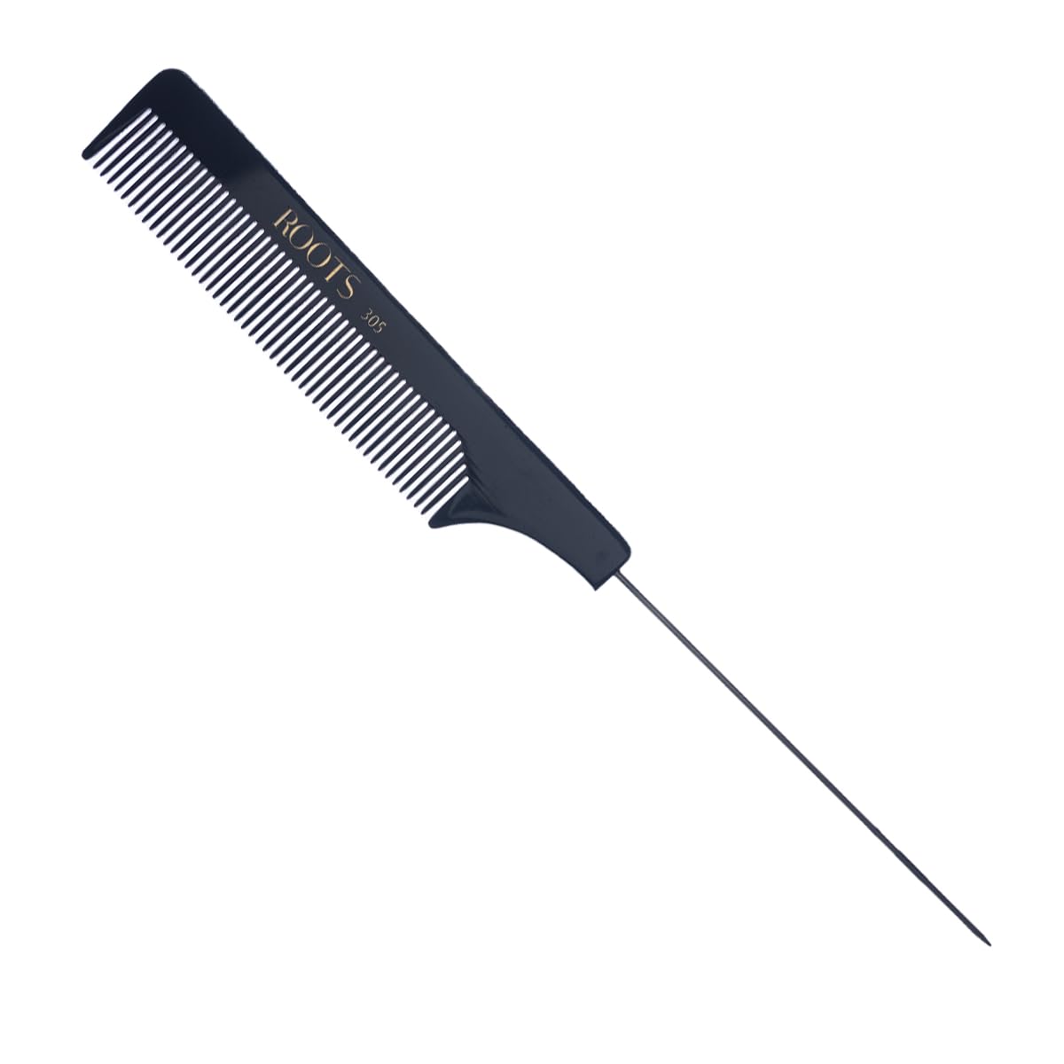 ROOTS - Professional Tail/Wire Comb with Pin Tail | Salon Grade - For Men & Women | Ideal for Sectioning & Colouring | Round Teeth prevent Hair & Scalp damage | Length - 5.03 Inch | Model No - 305