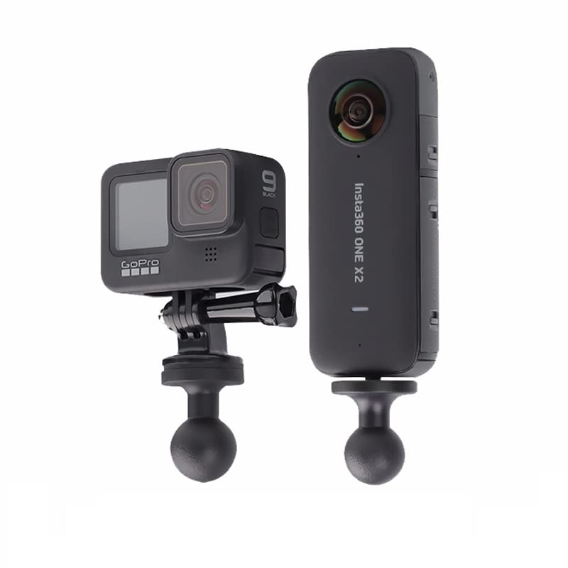 Image of 25mm / 1 inch Ball Alloy 1'' Ball Adapter with 1 /4 inch-20 Threaded Stud for Action Camera & Camcorder Compatible with RAM Mounts B Size Double Socket Arm