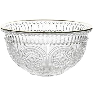 Clear Serving Bowls, Glass Salad Party Chip for Pasta, Dessert, Popcorn, Fruit Refrigerator Freezer Safe, Entertaining, Vegies Stackable for Easy Storage