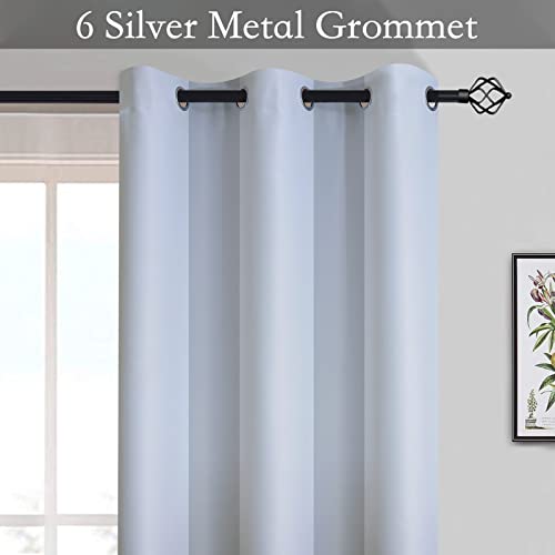 Image of SimpleHome Ombre Gradient Grey White to Gray Curtains for Bedroom, 42Wx63L | Room Darkening Curtains,Light Blocking Thermal Insulated Grommet Window Curtains for Living Room,2 Panels,63 Inches Length