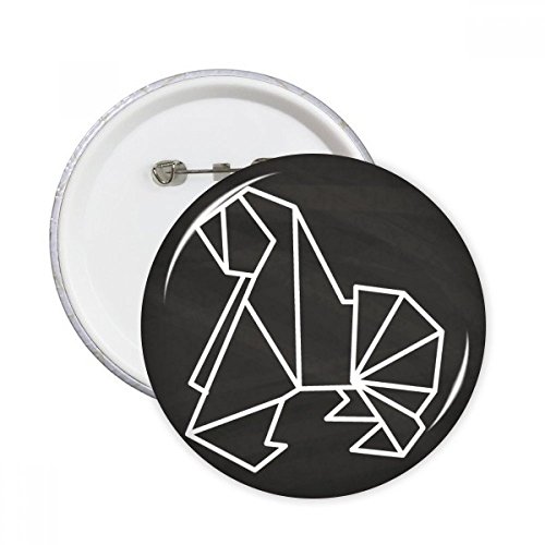 Broche Origami Dog badge rond géométrique pour look urbain quotidien