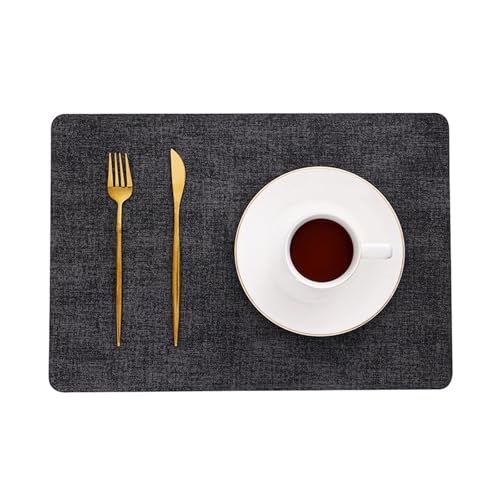 Set de table structure tissée gris foncé rectangulaire de qualité