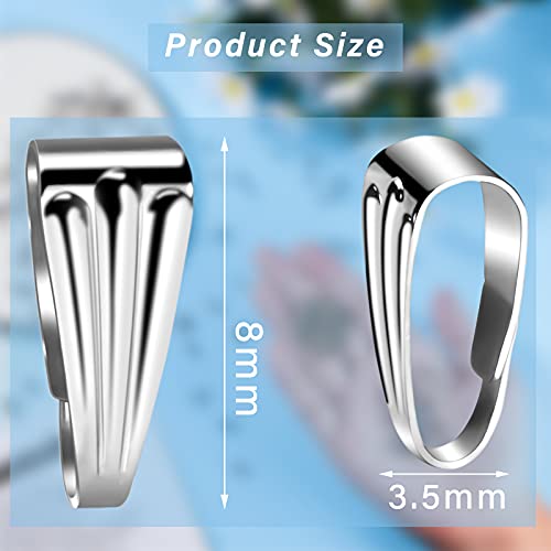 200 Pcs Pinch Bail For Jewelry Making Necklace Pendant Clasps Connectors Pinch Clip For Necklace Diy, 8.5 X 3.5 Mm #TOP1