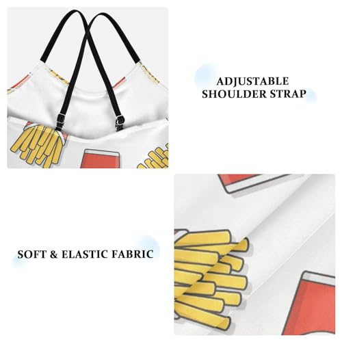 French Fries Girls One Piece Swimsuits Funny Fast Food Sport Halter Swimwear Beach Bathing Suit 5-6T3