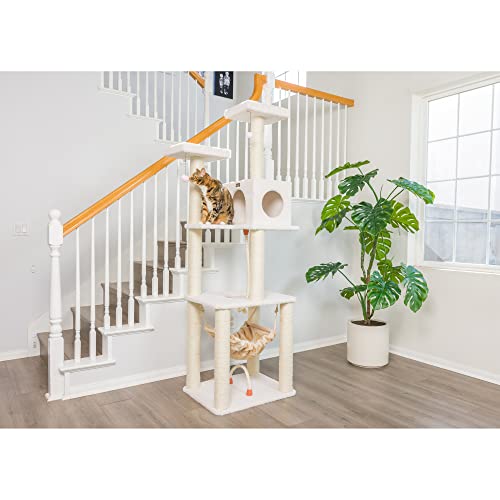 Armarkat Deluxe Cat Tree, Model B7301, Ivory, 27"(L)X24"(W)X73"(H) #TOP3