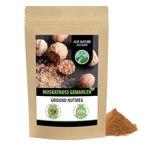 Alpi Nature Muskatnuss gemahlen 250g, Muskatnusspulver, Muskatnüsse gemahlen, Muskatnuss Pulver
