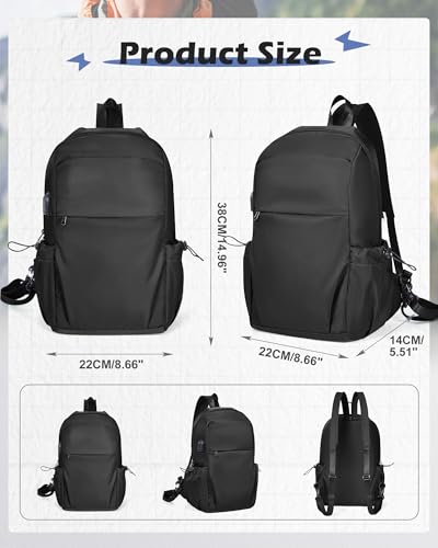 Image of Small Black Sling Crossbody Backpack Shoulder Bag for Men Women
