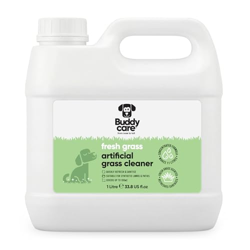 Buddycare Artificial Grass Cleaner Concentrate - Fresh Grass Scent - 1L - Outdoor Surface Cleaner for Synthetic Lawns & Patios Fast Acting Odour Remover & Sanitiser Makes 11L Covers up to 100m