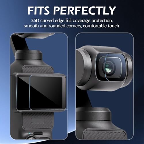 Image of OpenTech Premium Tempered Glass Screen Protector for DJI Osmo Pocket 3 Camera (Transparent) | 9H Hardness, Anti-Scratch Lens & Screen Guard Complete Set