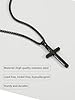 Black Cross Necklace for Men Boys Mens Bible Verse Stainless Steel Cross Pendant Chain Men's Religious Christian Jewelry Gifts Teen Son Him 8-12 Confirmation First Communion Baptism Catholic 19:26 #1