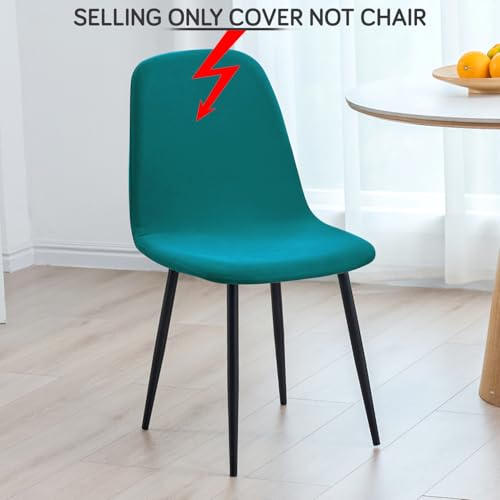 Image of HOKIPO 'SereneSolids' 140 GSM Shell Chair Cover, Mid Century Modern Dining Chair Cover, Pack of 1, Teal (AR-6248-TL)