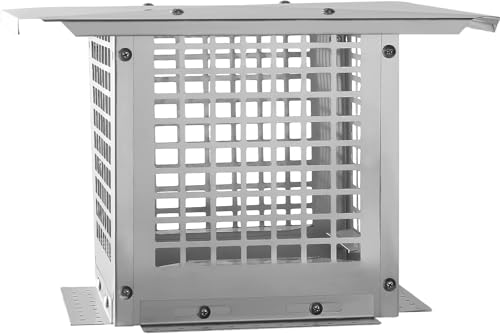 Chimney Cap, 9x9 Inches Square Chimney Cover, Stainless Steel Fireplace Chimney Caps with Adjustable Bottom, Mesh Covers for Outside Existing Clay Flue, Silver