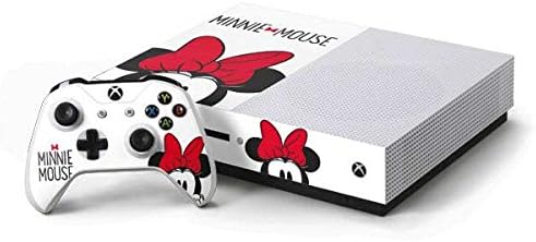Skinit Calcomanía para juegos compatible con consola Xbox One S y paquete de controladores, diseño oficial de Minnie Mouse de Disney
