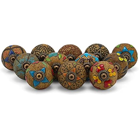 Colourful Vintage Ceramic Door Knobs Set Cover