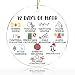 Math Teacher Gifts Christmas Ornament, 12 Days of Math Christmas Tree Ornaments Acrylic Round Keepsake, Xmas Decorations for Home Office Classroom