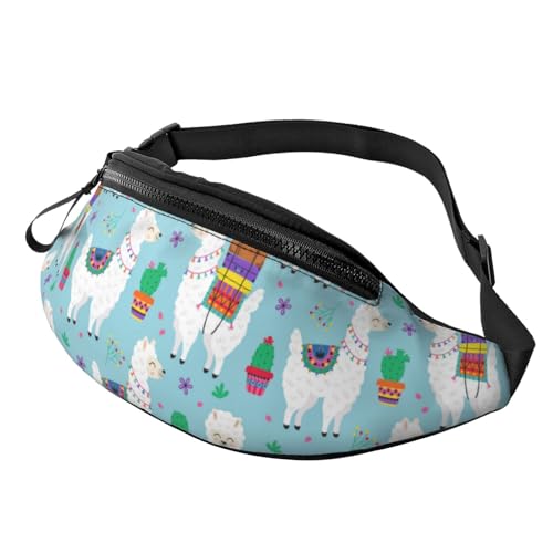 Hüfttasche Stylisch Bauchtasche Lama Alpaka Mode Brustbeutel Für Wandern Aktivitäten Reisen 14X35Cm