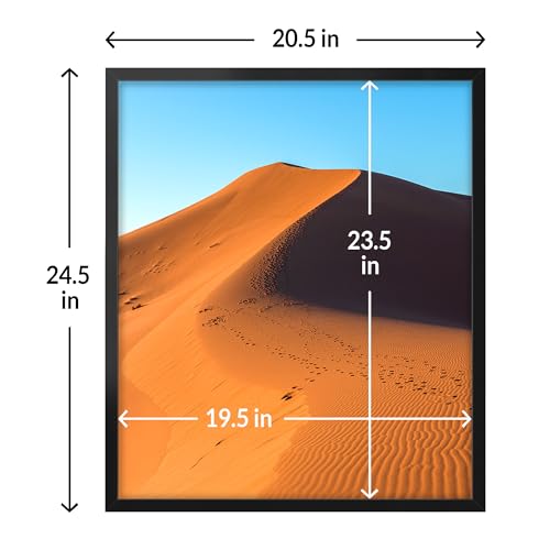 LaVie Home 20x24 Picture Frame for Wall Display, 20x24 Black Picture Frame with HD Plexiglas, 20 x 24 Poster Frame 1 Pack, Display Frame for Vertical or Horizontal, Classic Collection