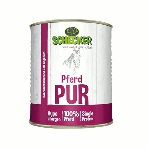 Schecker Nassfutter - 100% Pferd pur - getreidefrei - hypoallergen - echte, Reine Qualitätsware (6, 820g)