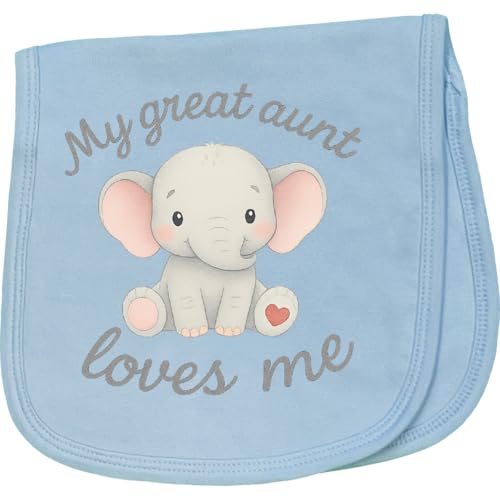 inktastic My Great Aunt Loves Me Elephant Baby Burp Cloth Light Blue 46d13
