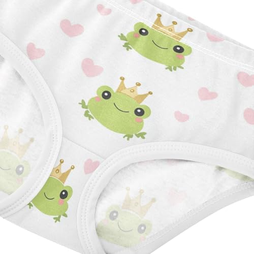 Wusikd Frogs Princess Face Girls' Underwear Cotton Cute Girls Briefs Soft Toddler Underwear 2T3