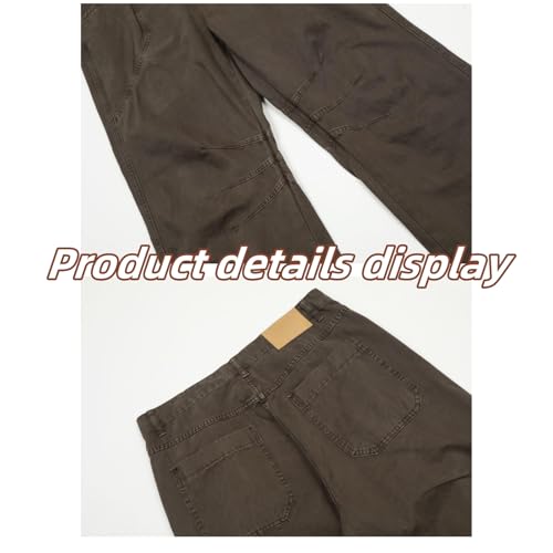 Men's Spring and Autumn Solid Color Straight Fit Denim Jeans Classic Retro Baggy with Pockets Baggy Jeans4