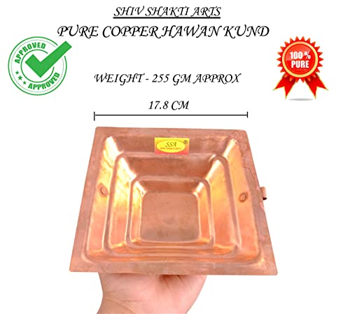 Image of SHIV SHAKTI ARTS Copper hawan Kund | Yagya Kund | Poojan Home - Temple, Ritual Pooja Pourpose, Indian Cultural Religious Item, (NO 10)