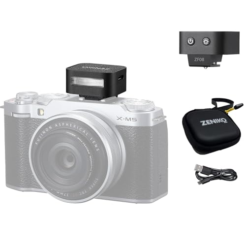Zeniko ZF08 Mini Camera Flash Speedlite- On Camera Flash GN16, 5 Power Levels, CCT 6500k ±200k with Universal Hot Shoe Mount <3s Fast Recycling for Sony/Canon/Nikon/Panasonic/Olympus(Black,ZF08)
