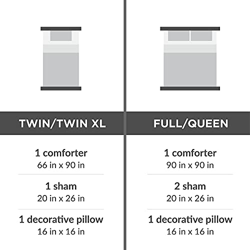 Codi Ziggy Metallic Grey Comforter Set Twin/Twin Xl Size, Silver Bedroom Decor, 3 Piece Bedding Sets (2 Matching Sham + 1 Decorative Pillow) #TOP5