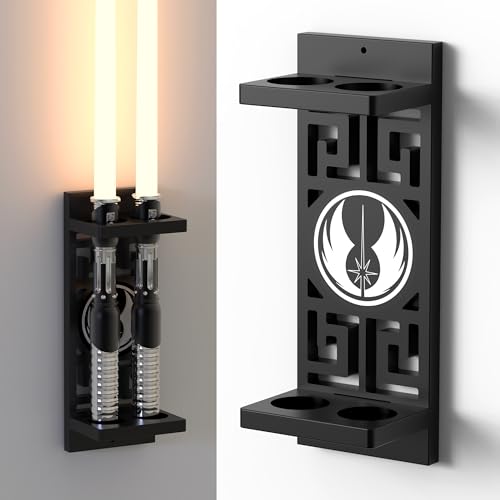 Lightsaber Wall Mount with Pattern MDF Lightsaber Stand for Lightsaber Display Vertical Light saber Wall Mount Holder for Most Lightsaber Displays Gift for Lightsaber Collectors(Black 1.97 Dia)