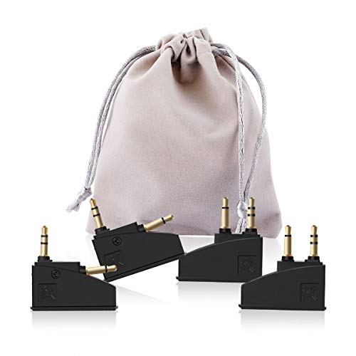 Lenink 4 Pack Generic Airline Airplane Flight Headphone Adapter Converter Compatible with Bose
