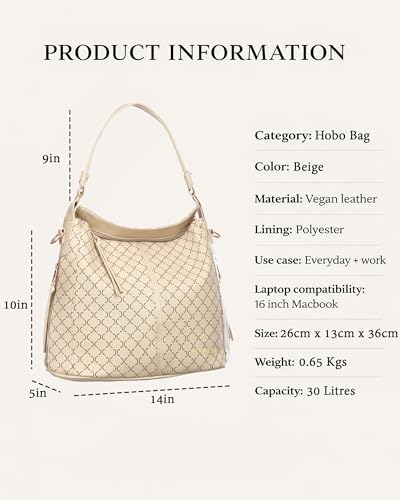 Image of Keywest Women's Classic Luxe Tote Handbag for Women | Hobo Bag for Work | Ladies Purse | Stylish Shoulder Bag | Gift For Women