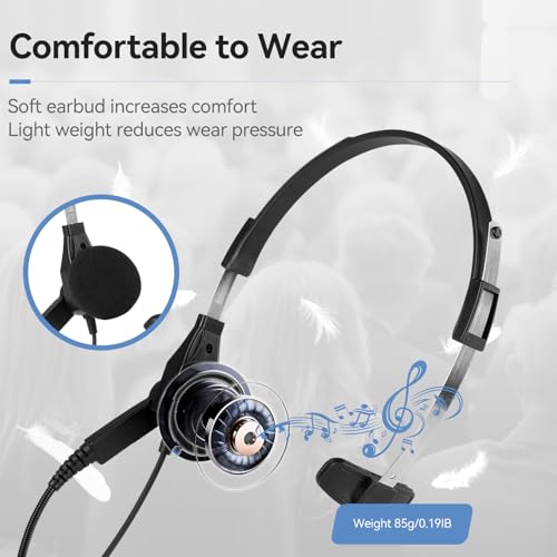 Retevis Walkie Talkie Headphone, Overhead Headset, 2 Pin Radio Earpiece with PTT Rotatable Boom Mic - Image 3