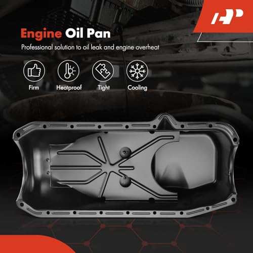 A-Premium Engine Oil Pan Sump with Drain Plug Compatible with 1980-1985 GM Vehicle Chevrolet Buick Cadillac GMC Oldsmobile Pontiac