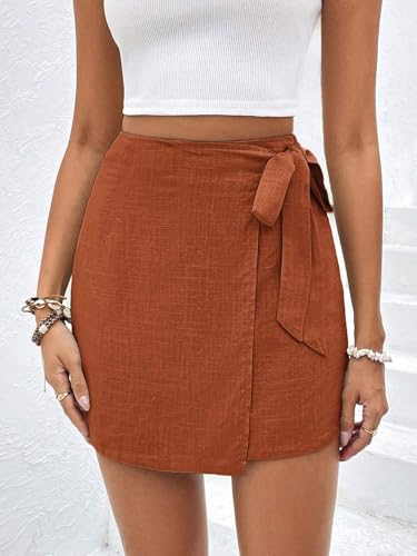 Side-Laced Back Zipper Summer Straight Skirt Basic Women's Summer Casual Vinage Skirt4
