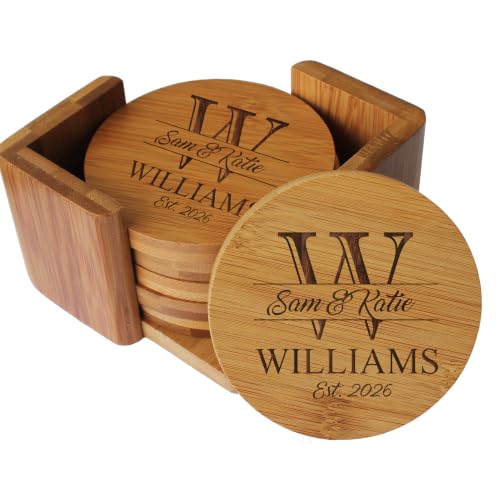 My Personal Memories, Custom Engraved Bamboo Wood Coasters...