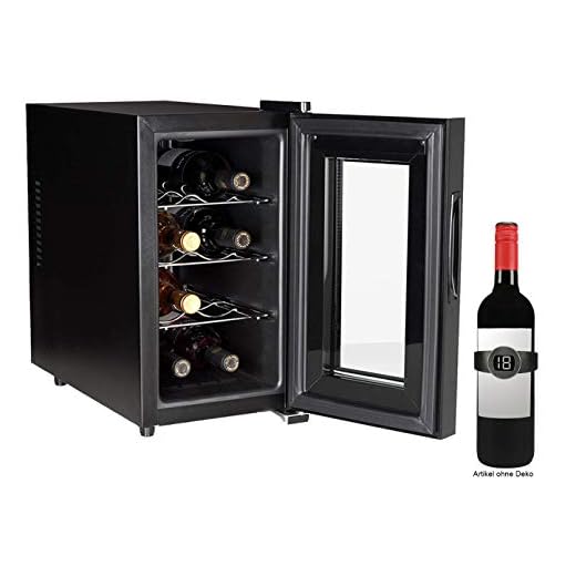 Armario estrecho para 8 botellas de vino con termómetro – Armario para botellas de vino de 21 litros, pantalla LED y función táctil