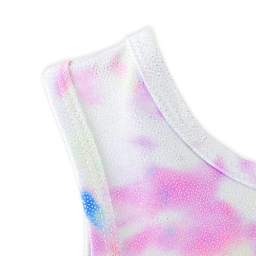 Image of HOZIY Gymnastics Leotards for Girls with Shorts Toddlers Biketards Rainbow Unicorn Dinosaur Mermaid Leopard Flower Galaxy