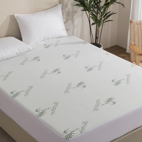 Image of WhatsBedding Mattress Topper Cover Full Size (Only Cover), Breathable Viscose Made from Bamboo, Mattress Protector