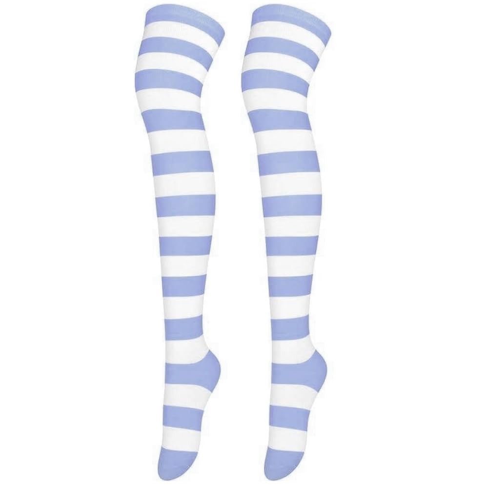 Striped Thigh High Socks Over Knee Stockings for Women Girls