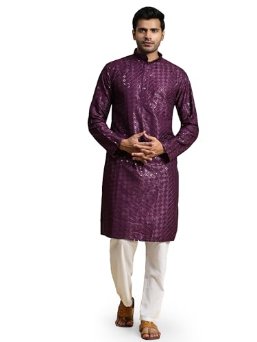 Image of Pro-Ethic Style Developer Mens Indian Traditional Cotton Kurta Sets, Men Kurta Set Indian Wedding Dress (A-117)