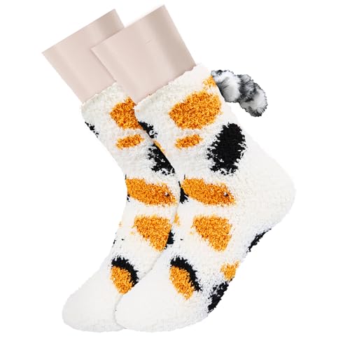 Benefeet Sox Women Fuzzy Socks Funny Cat Gifts Cozy Soft Fluffy Winter Warm Sleeping Cute Animal Slipper Socks for Cat Lover2