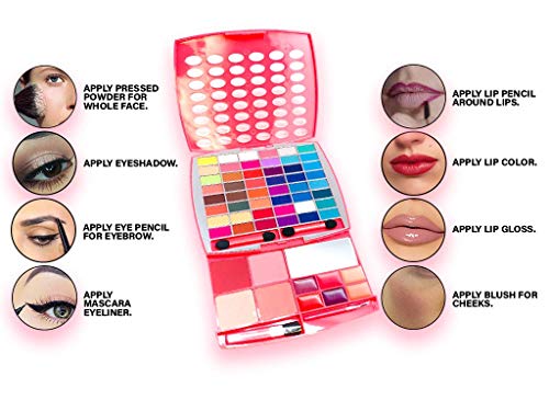 Br Makeup Kit, Glamur Girl Kit, 48 Eyeshadow / 4 Blush / 6 Lip Gloss #TOP4
