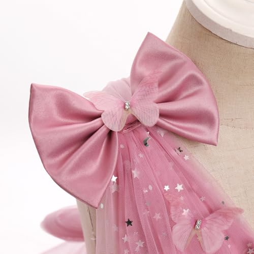 IMEKIS Toddler Girls Butterfly Birthday Dress Rainbow Tulle Formal Wedding Party Ruffle Tutu Dresses Photo Shoot3
