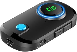 Bluetooth 5.0 Transmitter and Receiver, 3.5Mm Aux Wireless Audio Adapter for Car TV PC Headphones Home Sounds System, Supports Siri Voice Assistant